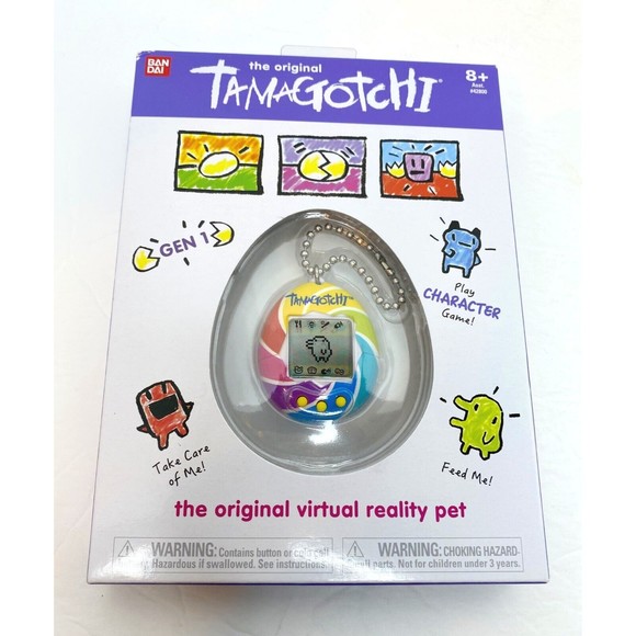 Bandai The Original Tamagotchi Gen 1 Virtual Reality Pet Feed Care Sleep Rainbow - Picture 1 of 7